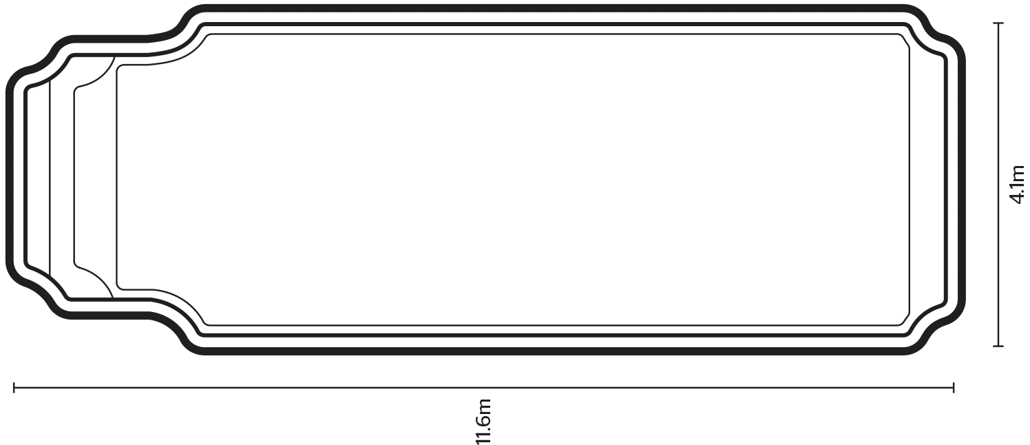 The Corinthian 11.6m dimensions