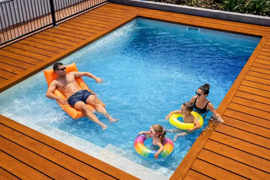 Completed Complete Creative Constructions fibreglass pool and outdoor lifestyle area
