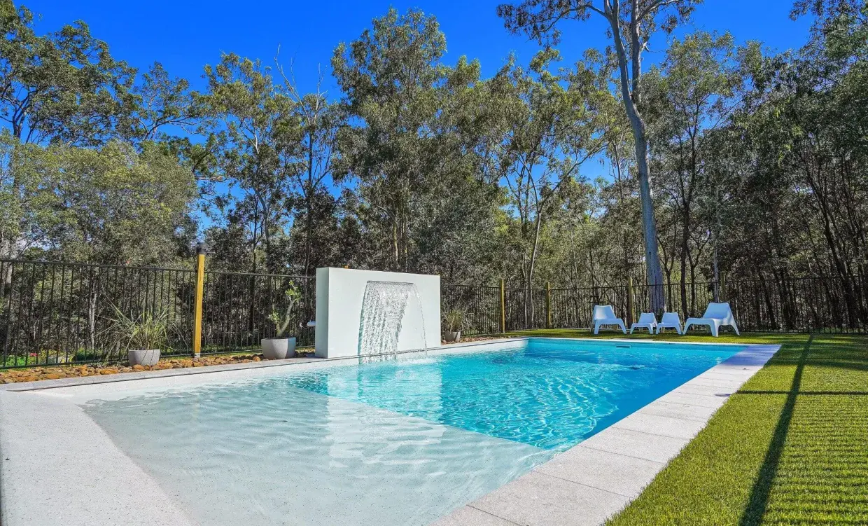 The Beach Pool fibreglass pool installed by Complete Creative Constructions South Brisbane