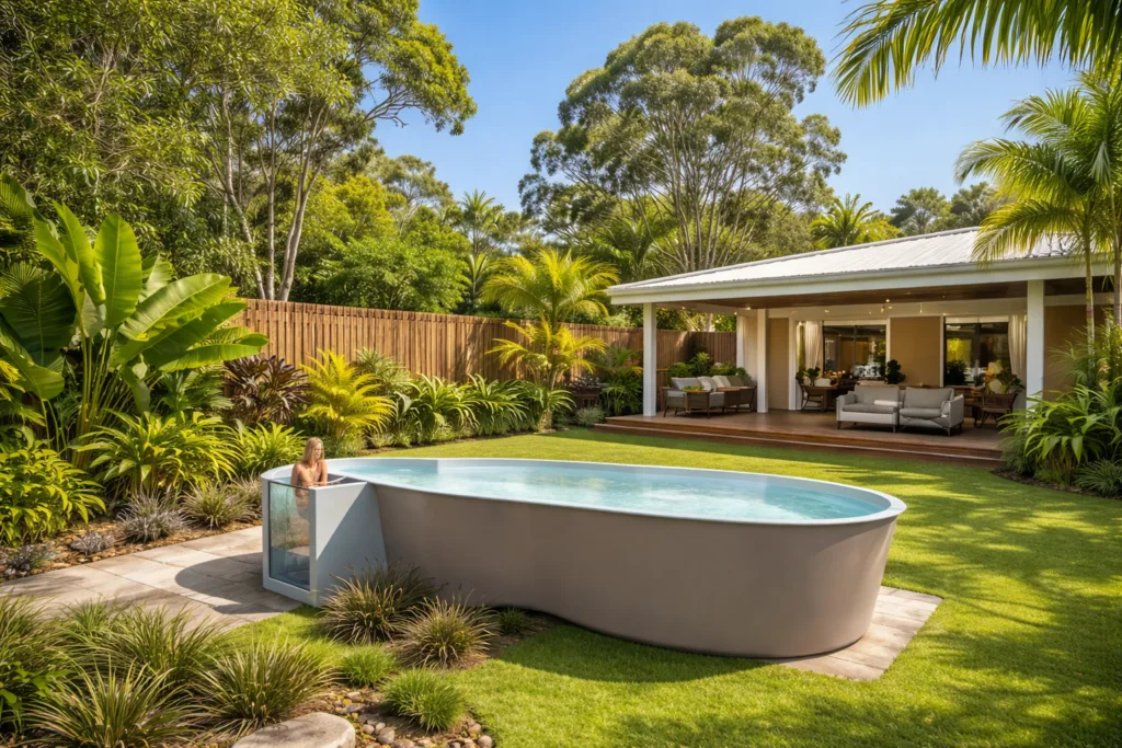 Above Ground Pool with Spa