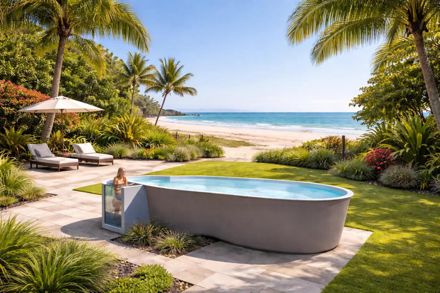 Above Ground Pool with Spa