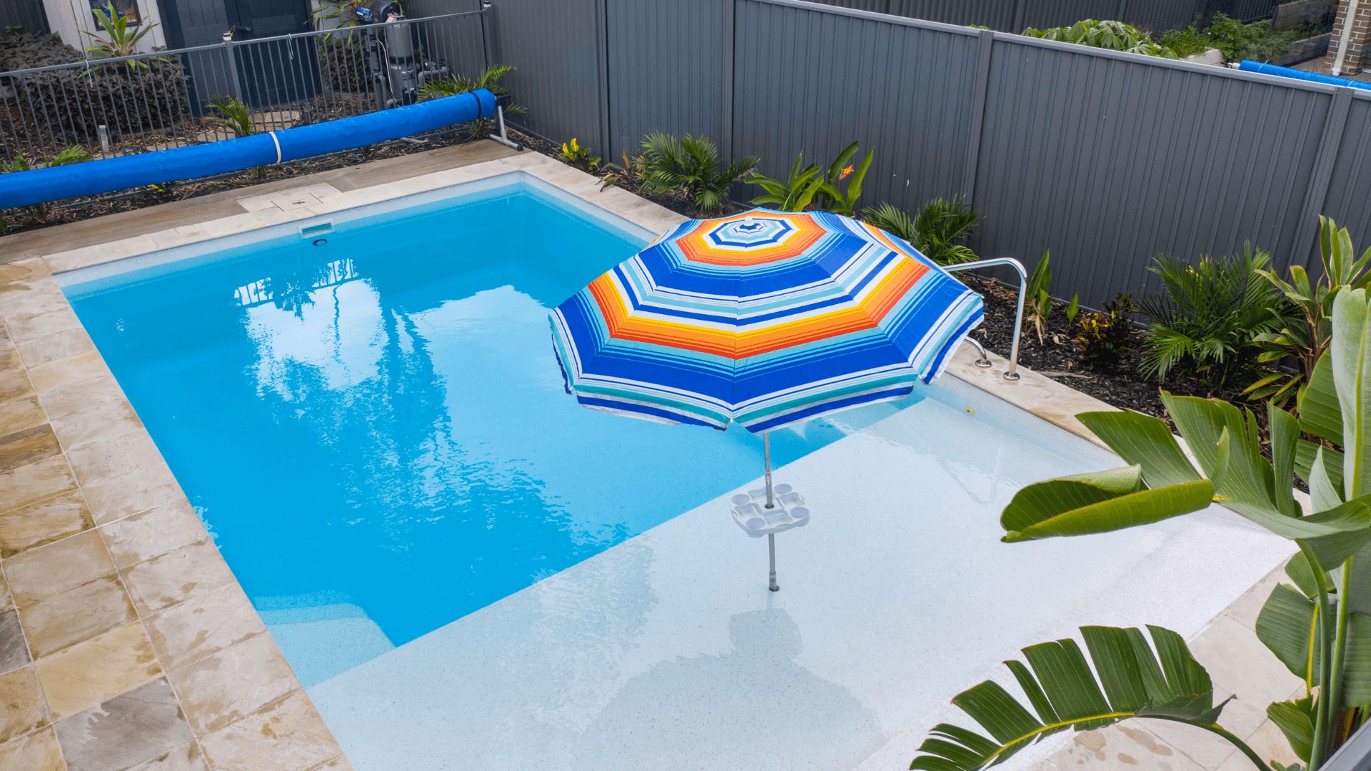 Modern fibreglass swimming pool Brisbane