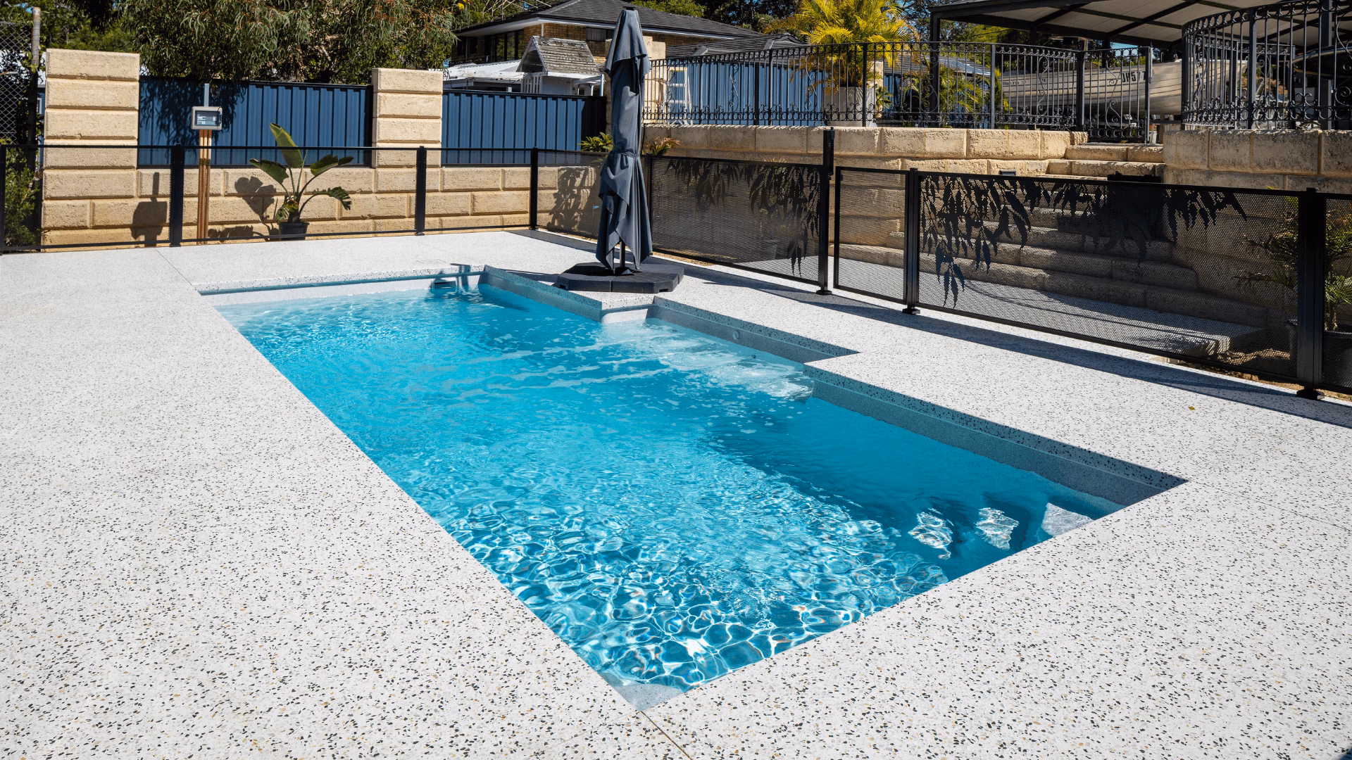 Modern backyard pool