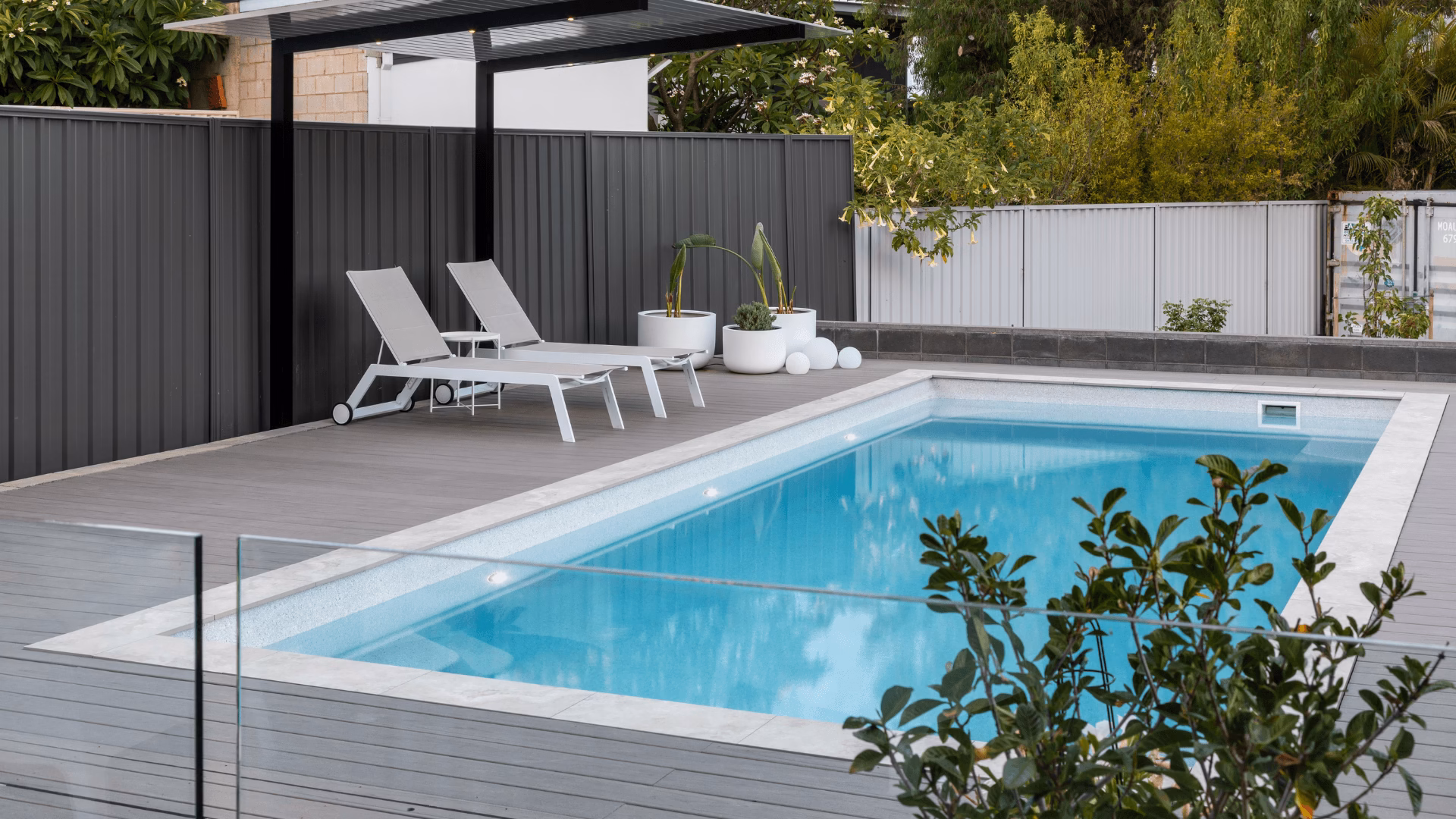 Modern backyard pool