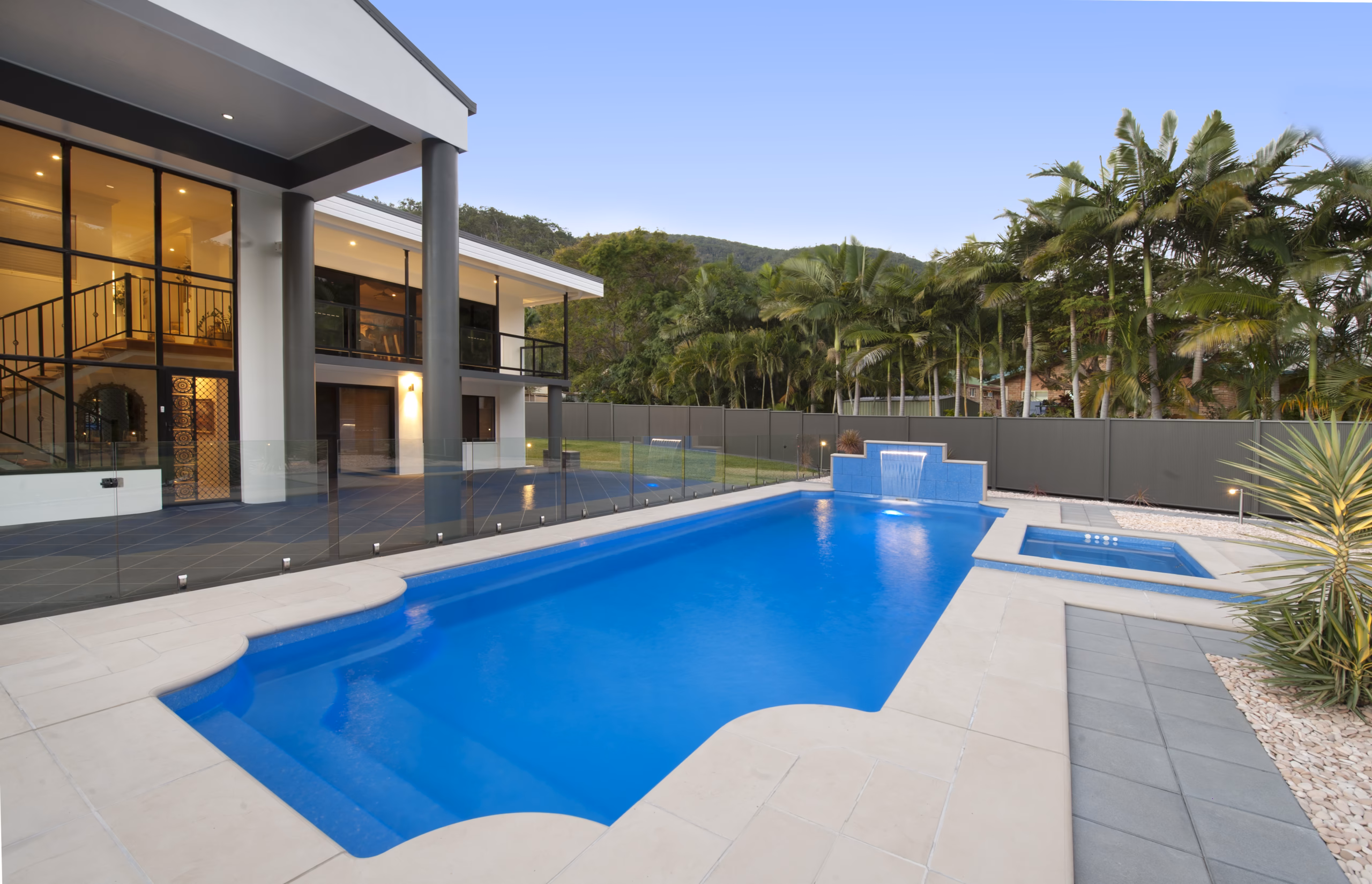 Modern fibreglass swimming pool Brisbane