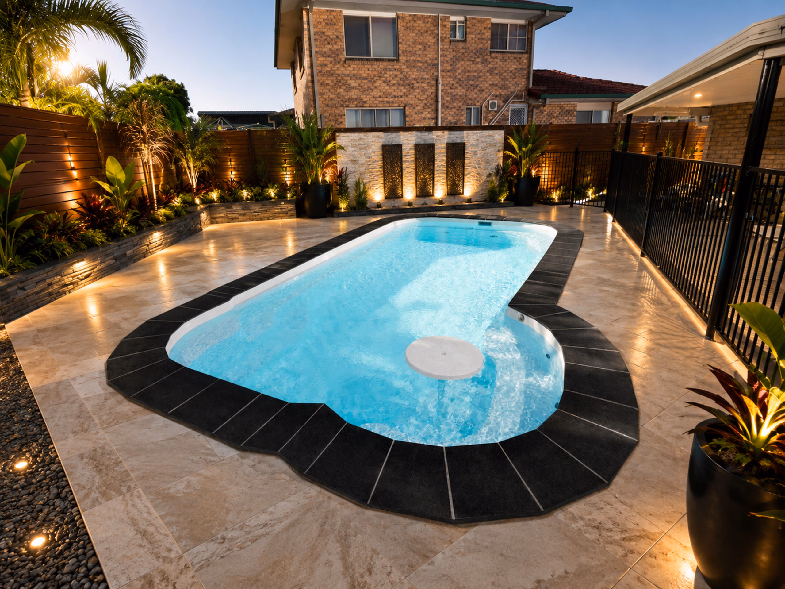 Modern fibreglass swimming pool Brisbane