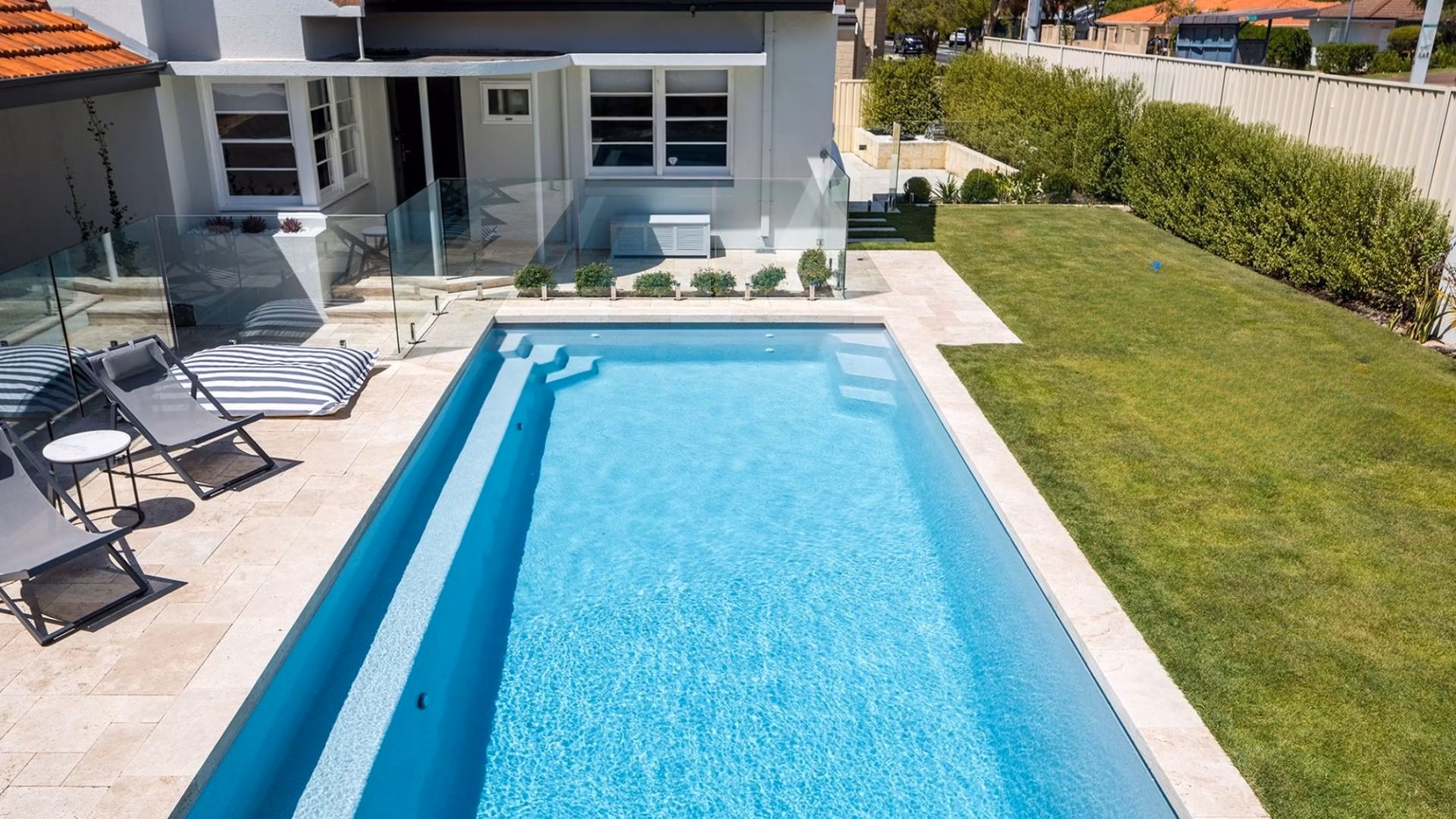 Modern fibreglass swimming pool Brisbane